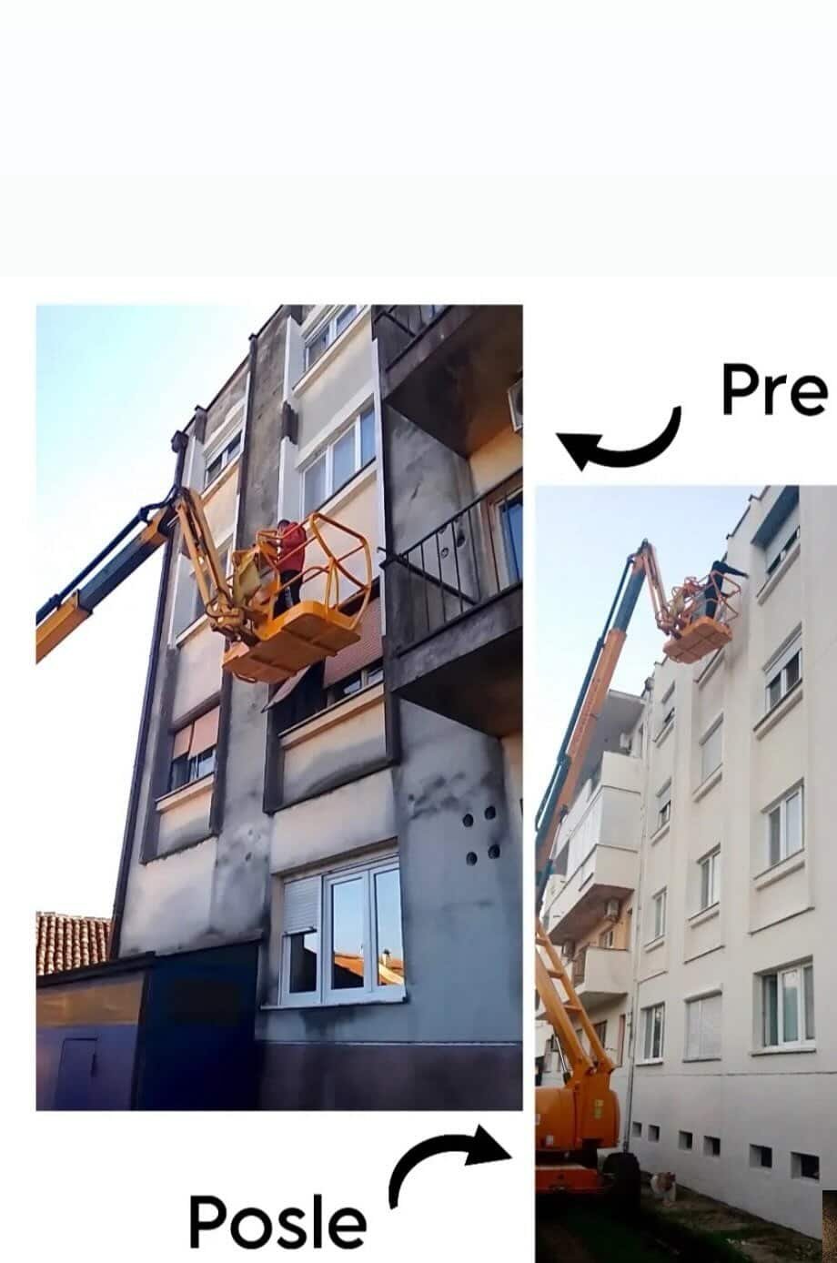 Fasada zgrade pre i posle radova u Beogradu